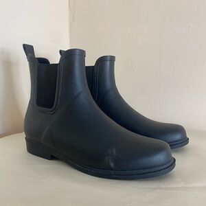 J. Crew black chelsea rainboots size 9 short rubber booties factory